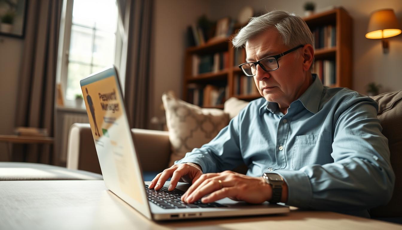 senior using technology safely