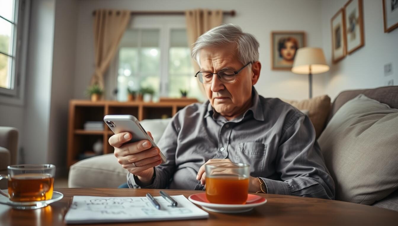 senior using smartphone guide
